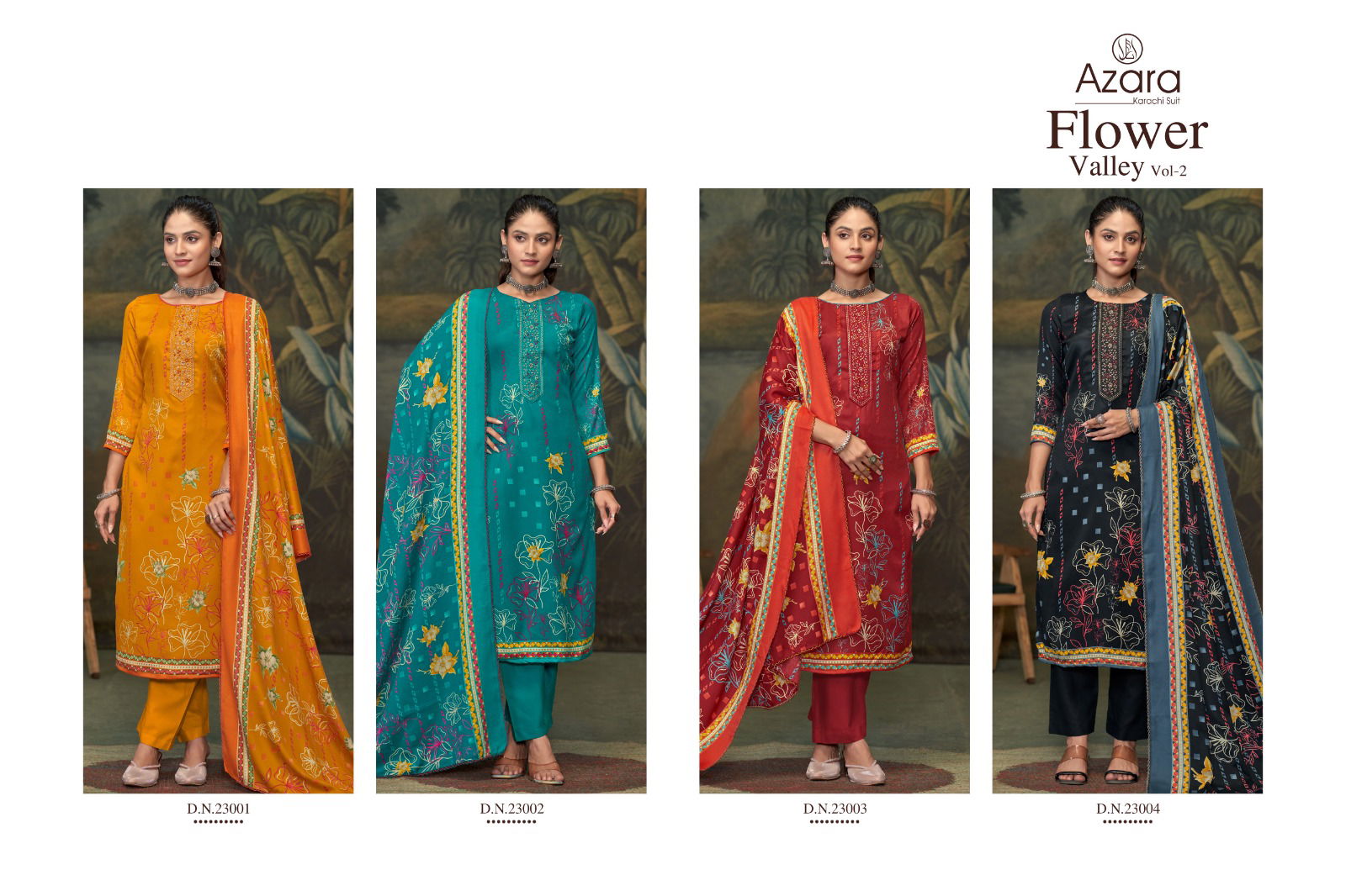 Flower Valley Vol 2 By Azara Radhika Cambric Cotton Dress Material Wholesale Market In Surat
